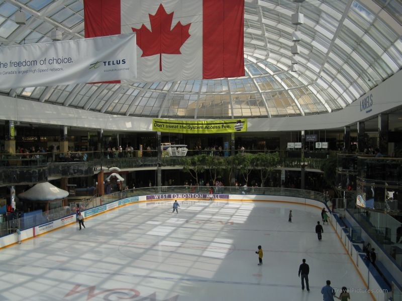 Edmonton West mall skating ice rink flag