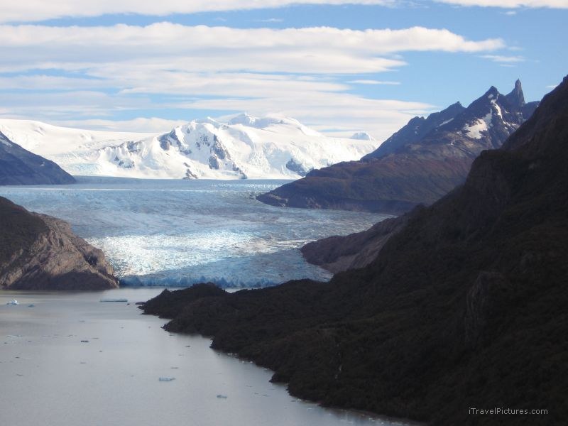 Torres del Paine national park lake grey glacier