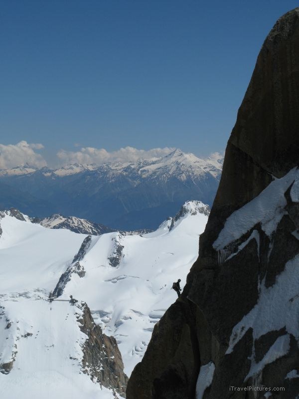 Chamonix Aguille du midi climbing cliff mountain snow
