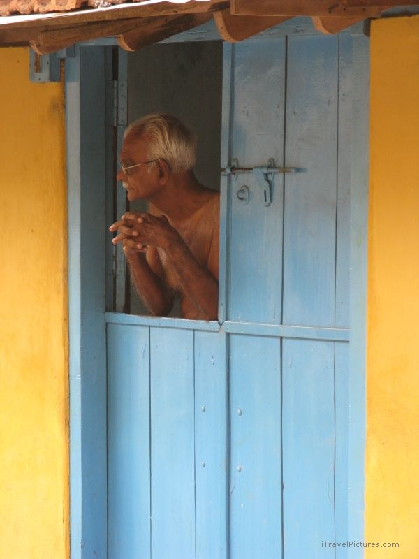 Fort Cochin old man doorway