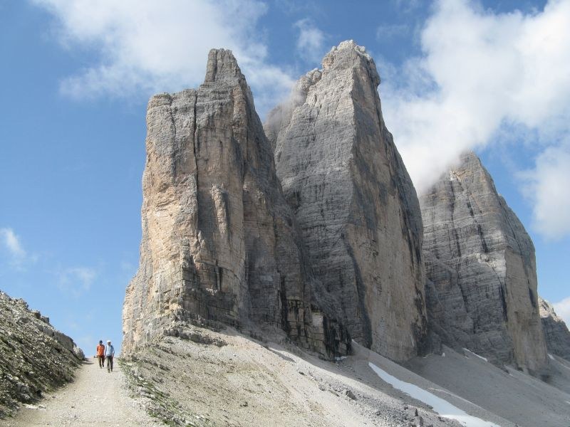 Dolomites Tre Cime trail path mountain mountains rock rocks formation