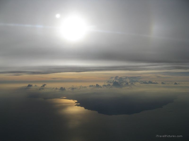 plane aerial cloud clouds sun