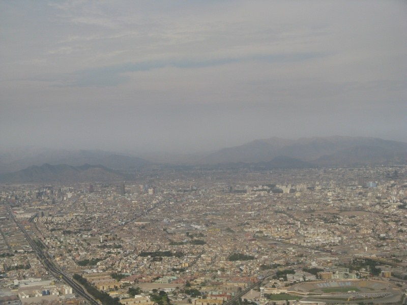 Lima plane aerial city