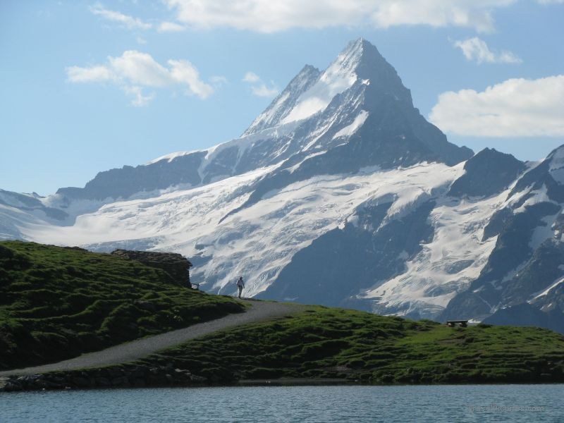 Grindelwald Bachalpsee Schrekhorn lake mountain glacier trail path