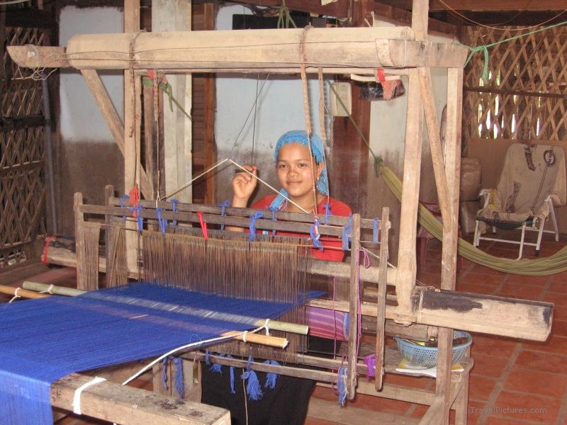 Chau Doc woman weaving weaver