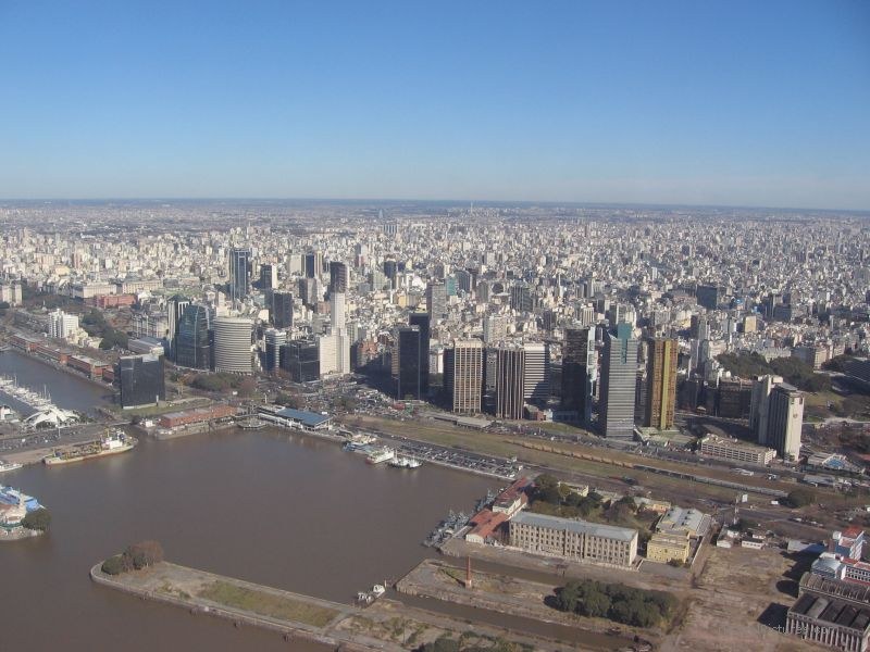 aerial plane Buenos Aires city buildings
