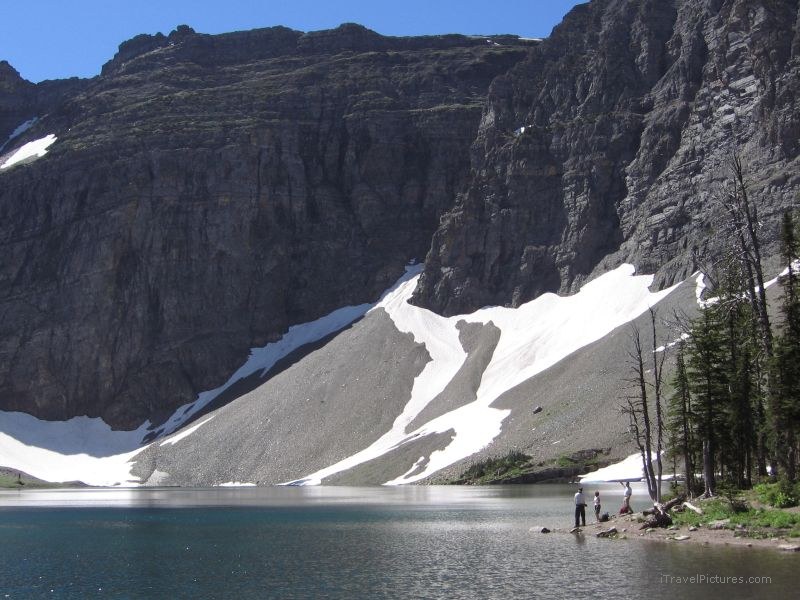 Waterton national park crypt lake snow