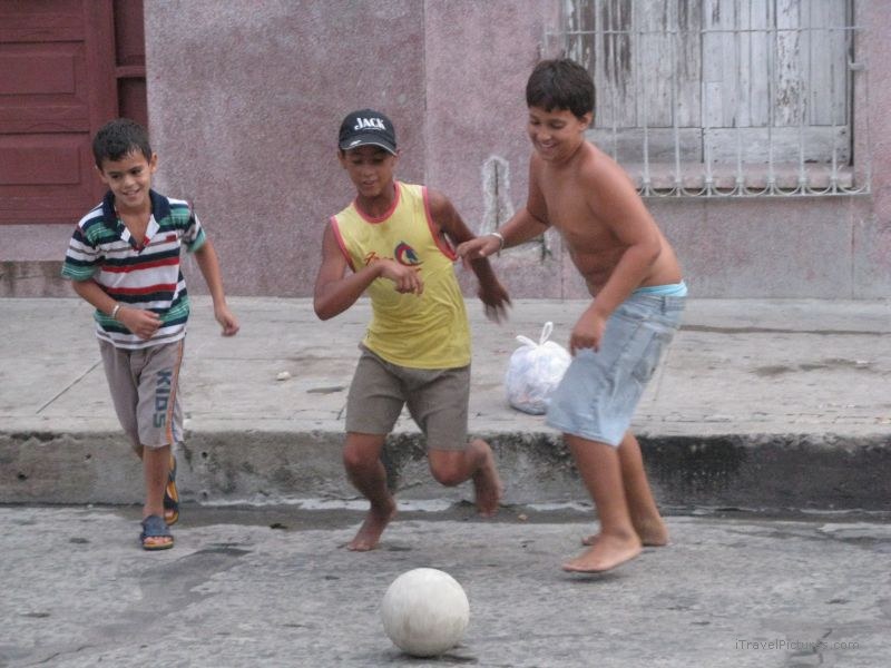 Cienfuegos boys playing soccer
