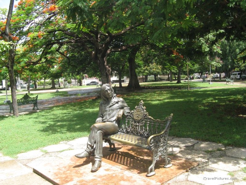 park Parque John Lennon havana statue sitting bench