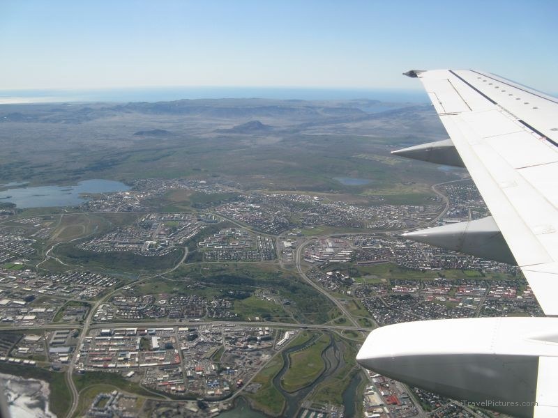 Reykjavik aerial plane city