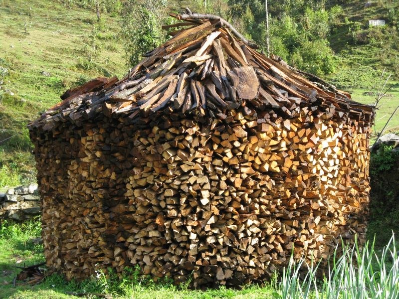 Jomsom trek wood pile