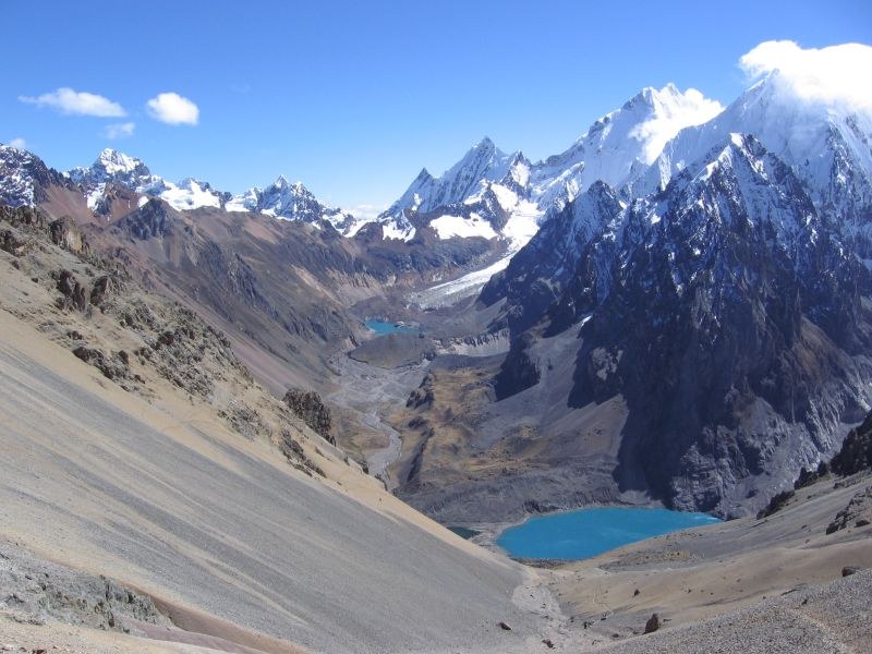 lake mountain mountains scree valley
