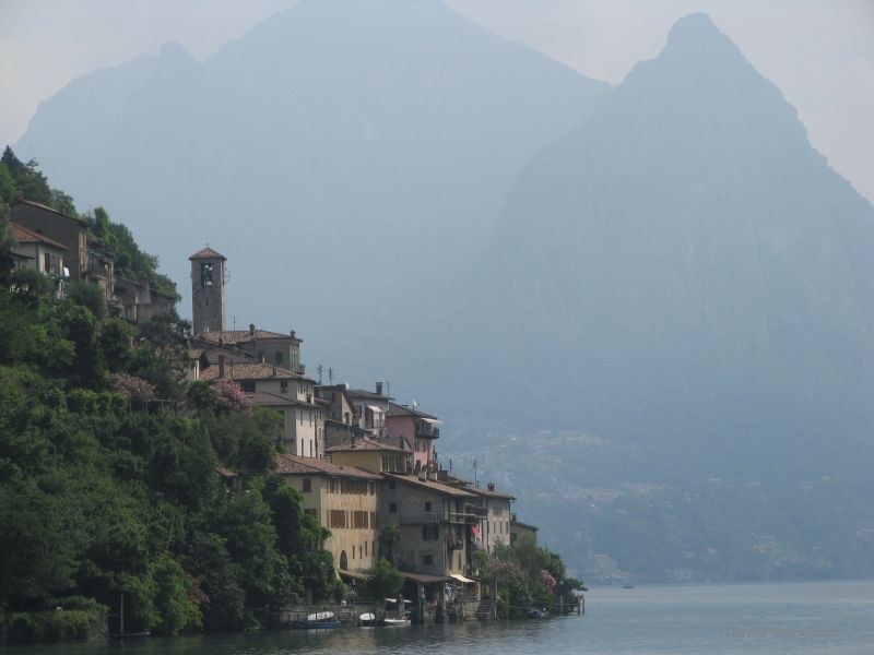 Gandria Lago di Lugano lake town mountain
